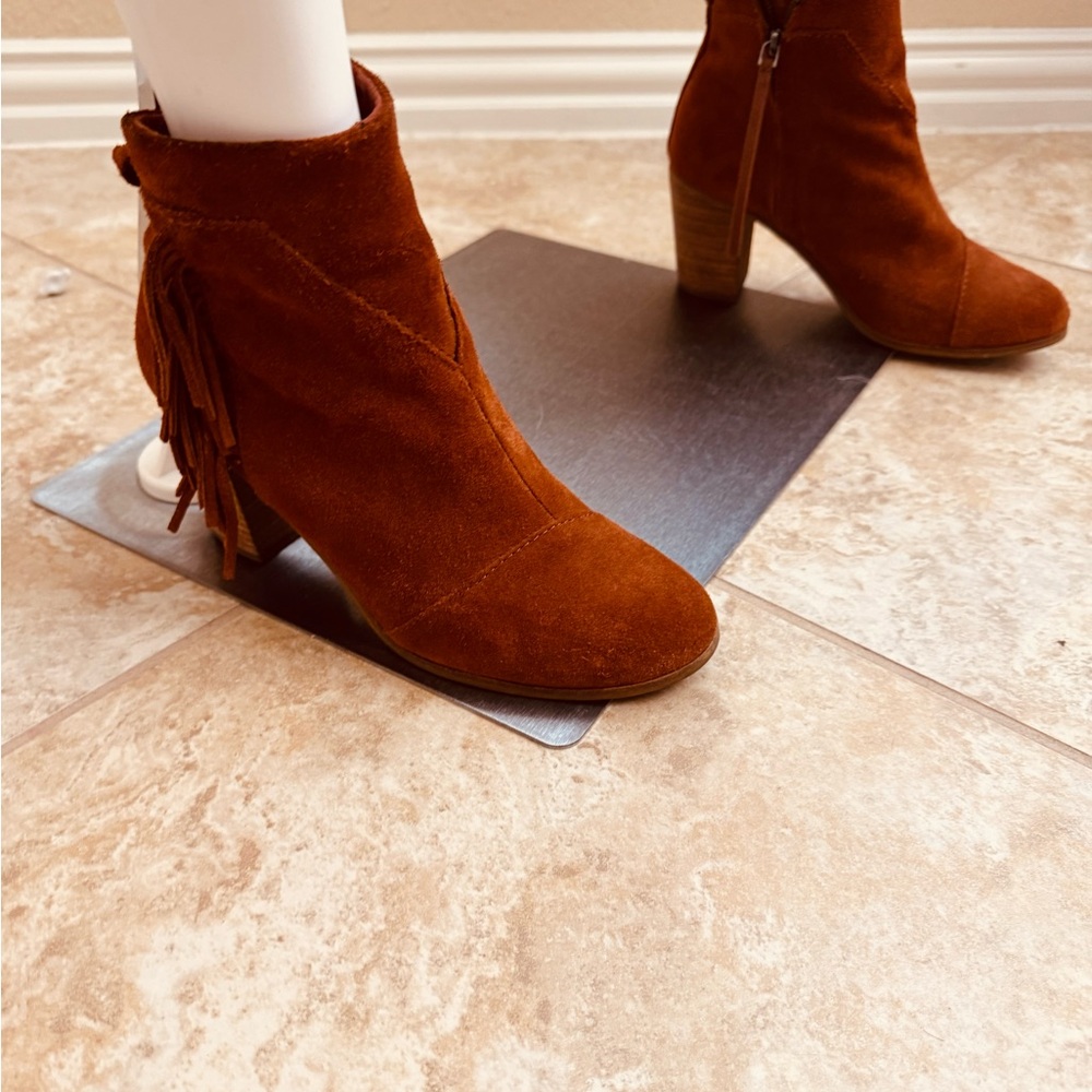 Toms Cinnamon Suede Heeled Boots